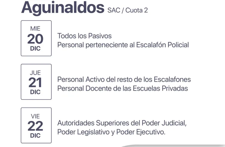 Medio aguinaldo de diciembre